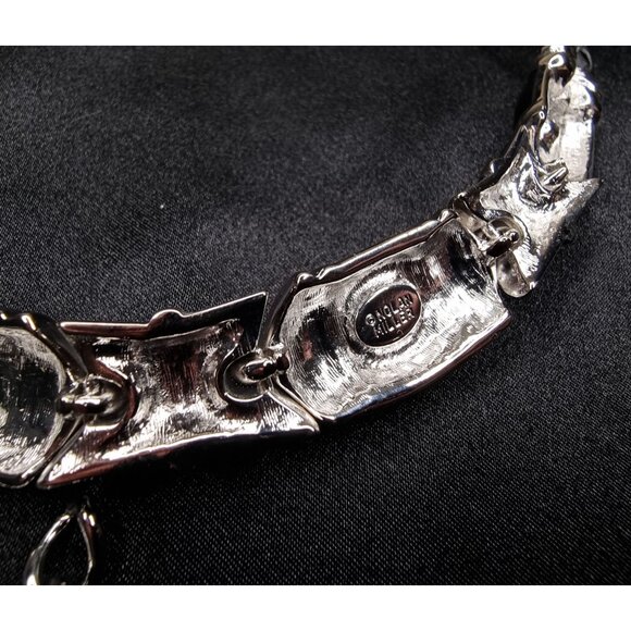 Vintage Nolan Miller Black Braided Double Strand Necklace With Rhinestone Accent - Picture 6 of 6